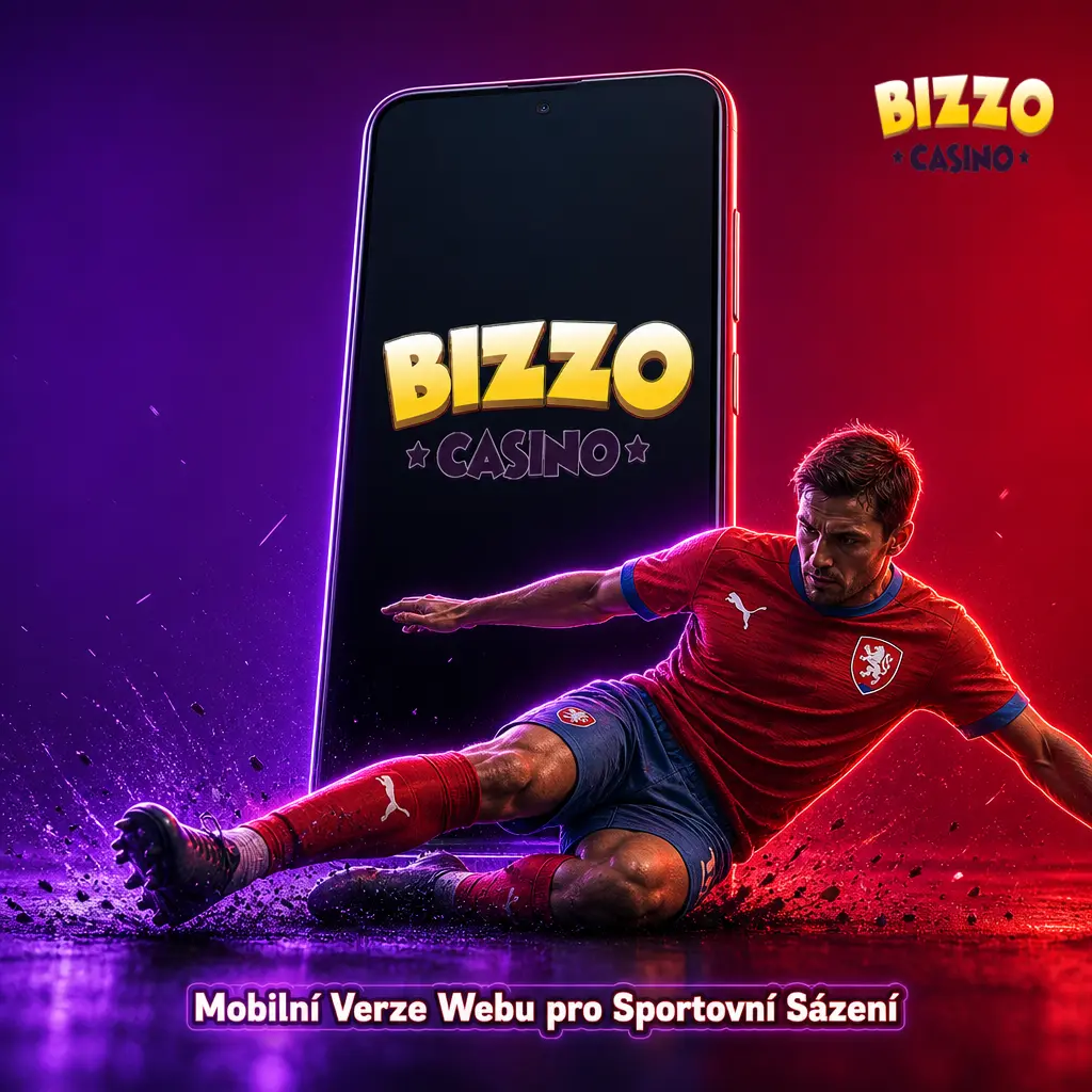 Mobilní verze webu Bizzo casino pro sportovní sázení s živými kurzy, přihlášením otiskem prstu a rychlými vklady