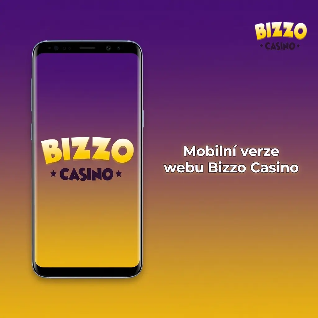 Mobilní verze Bizzo Casino běžící v prohlížeči bez instalace, s hrami, sázkami a bonusy jako na desktopu.
